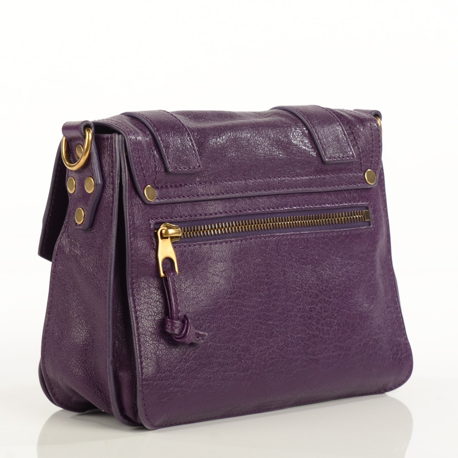 Proenza Schouler Lambskin PS1 Pouch Messenger Grape Jam 7 of 13