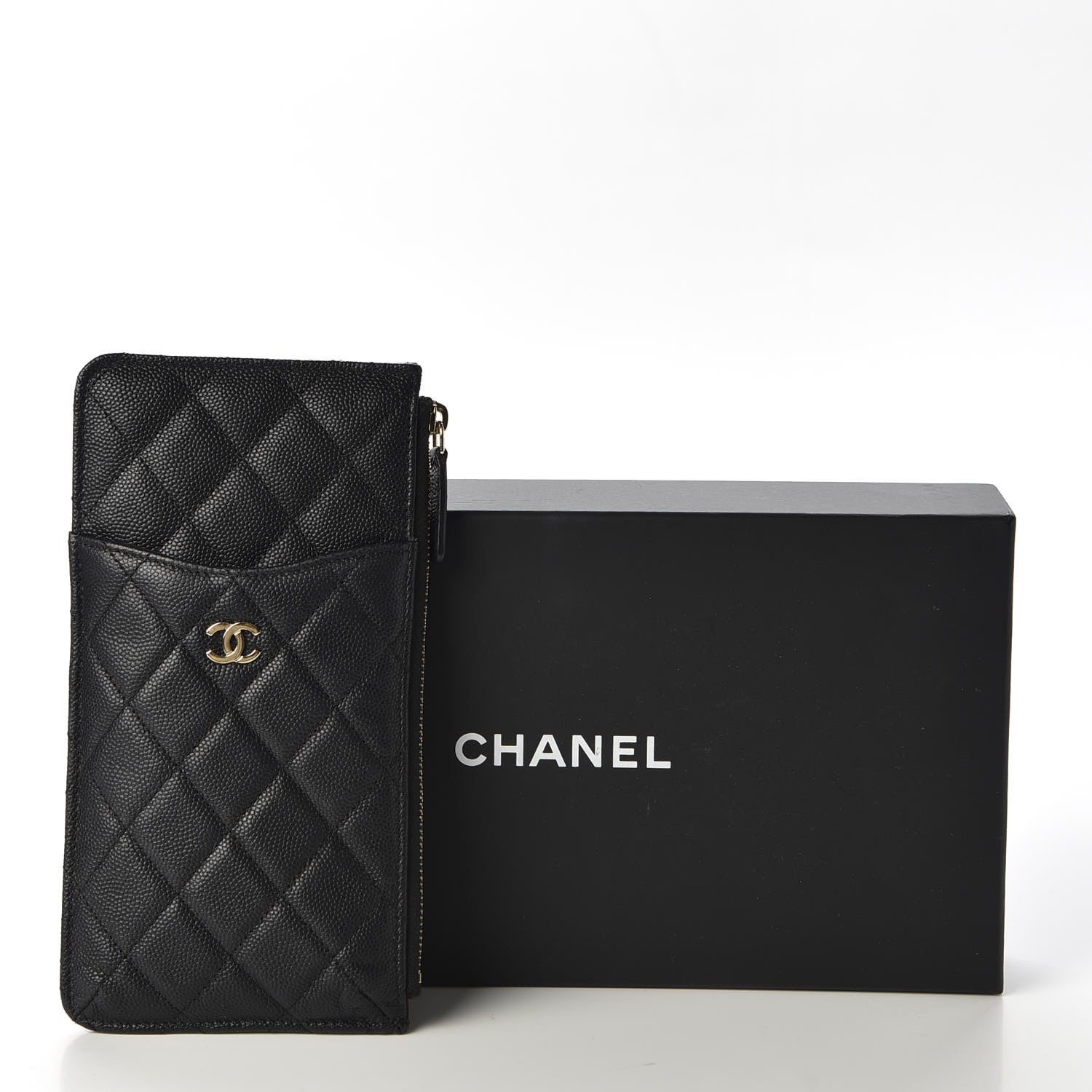 Chanel Caviar Quilted Classic Flat Wallet Pouch Black 9 of 9