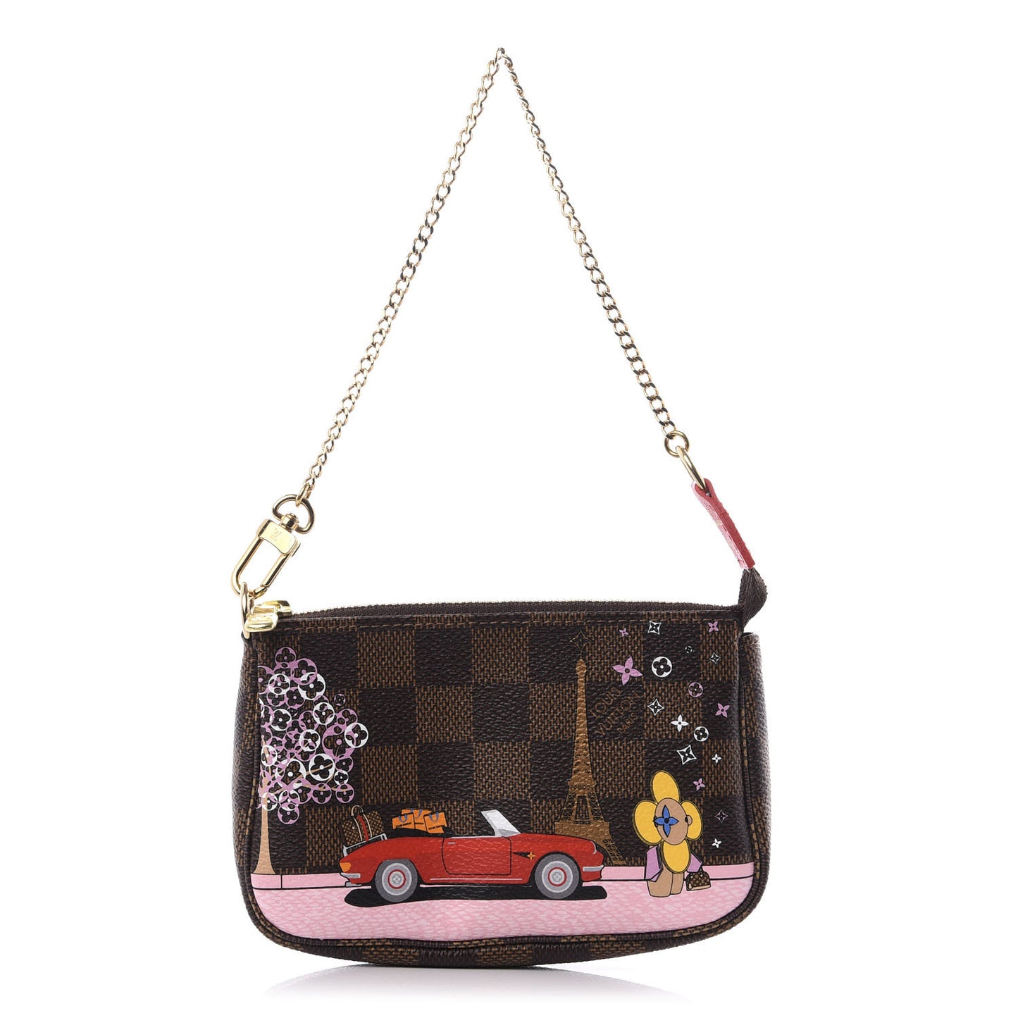 Damier Ebene 2019 Christmas Animation Mini Pochette Accessories Red