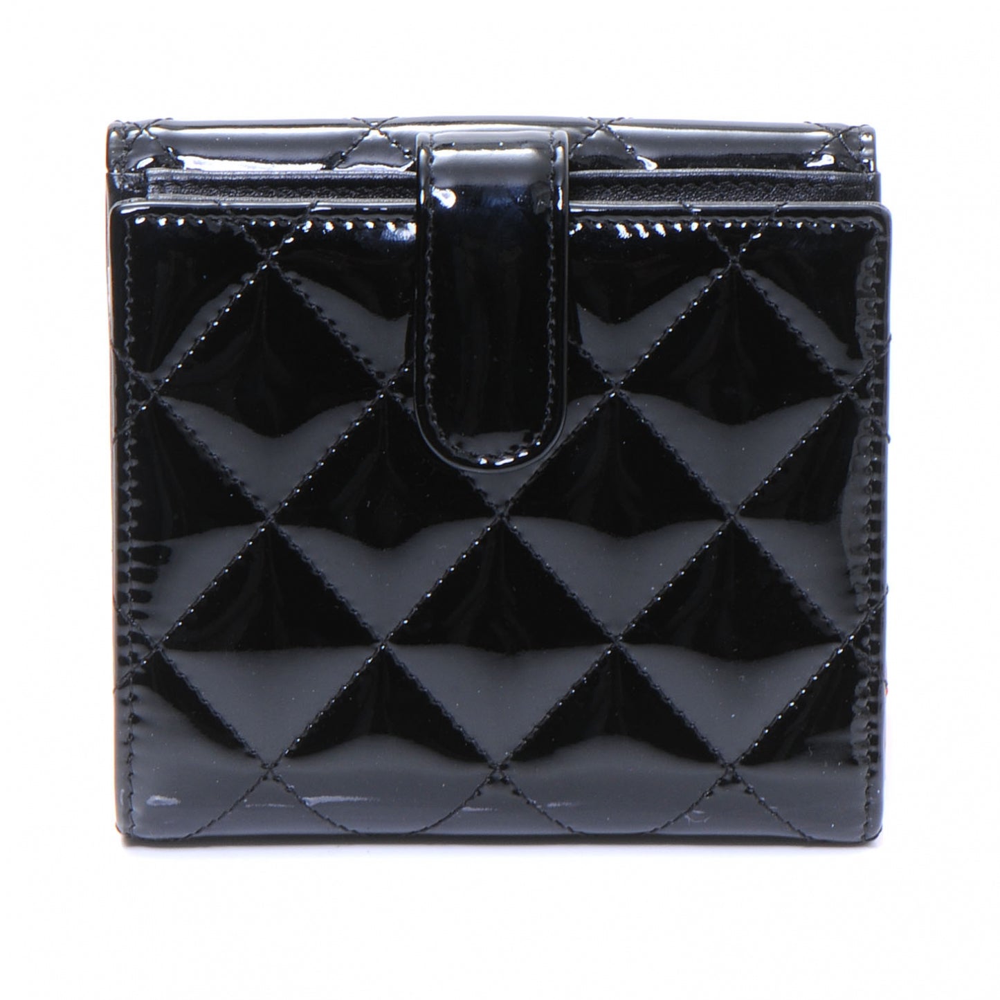 Patent Leather CC French Wallet Black