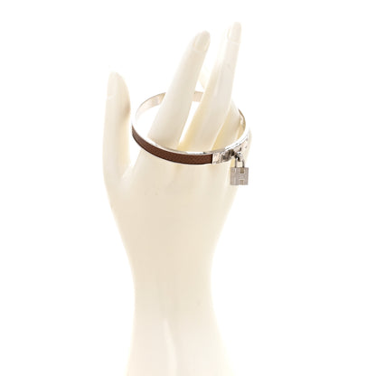 Hermes Lizard Kelly Lock Cadena Bracelet Brown 2 of 8