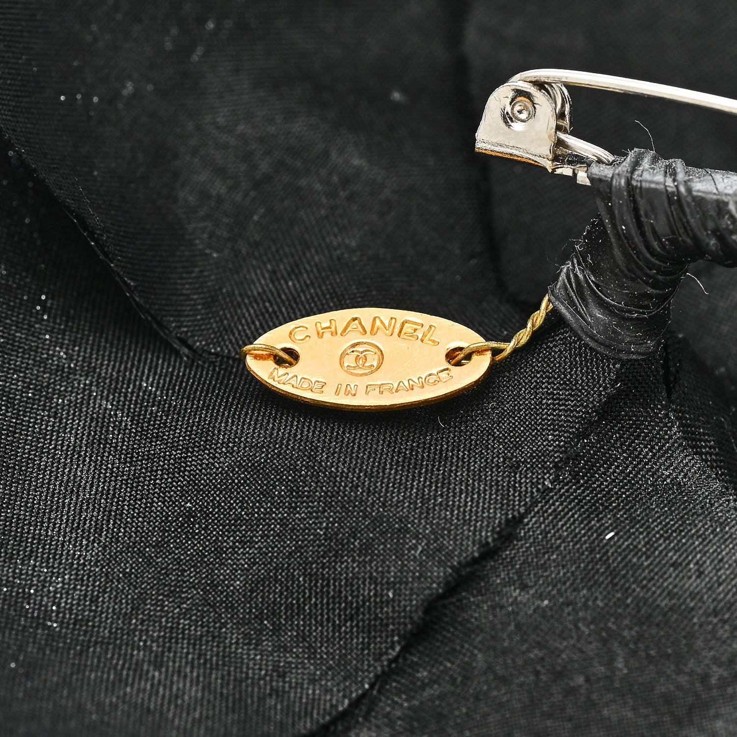 Chanel Fabric Camellia Brooch Black 3 of 4