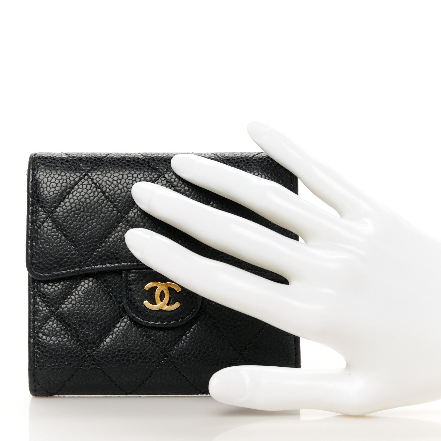 Chanel Caviar Quilted Compact Flap Wallet Black 2 of 10