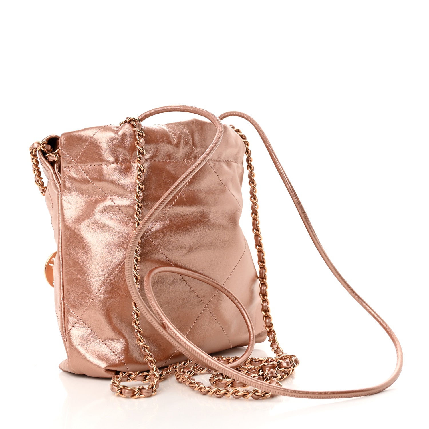 Chanel Metallic Calfskin Quilted Mini Chanel 22 Copper 3 of 11