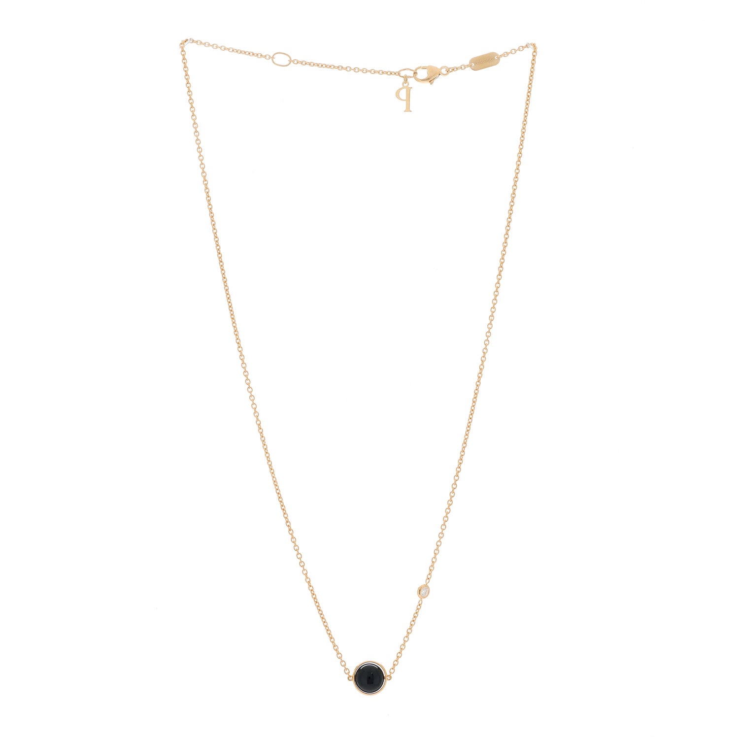 Piaget 18K Rose Gold Diamond Black Onyx Possession Pendant Necklace 2 of 7