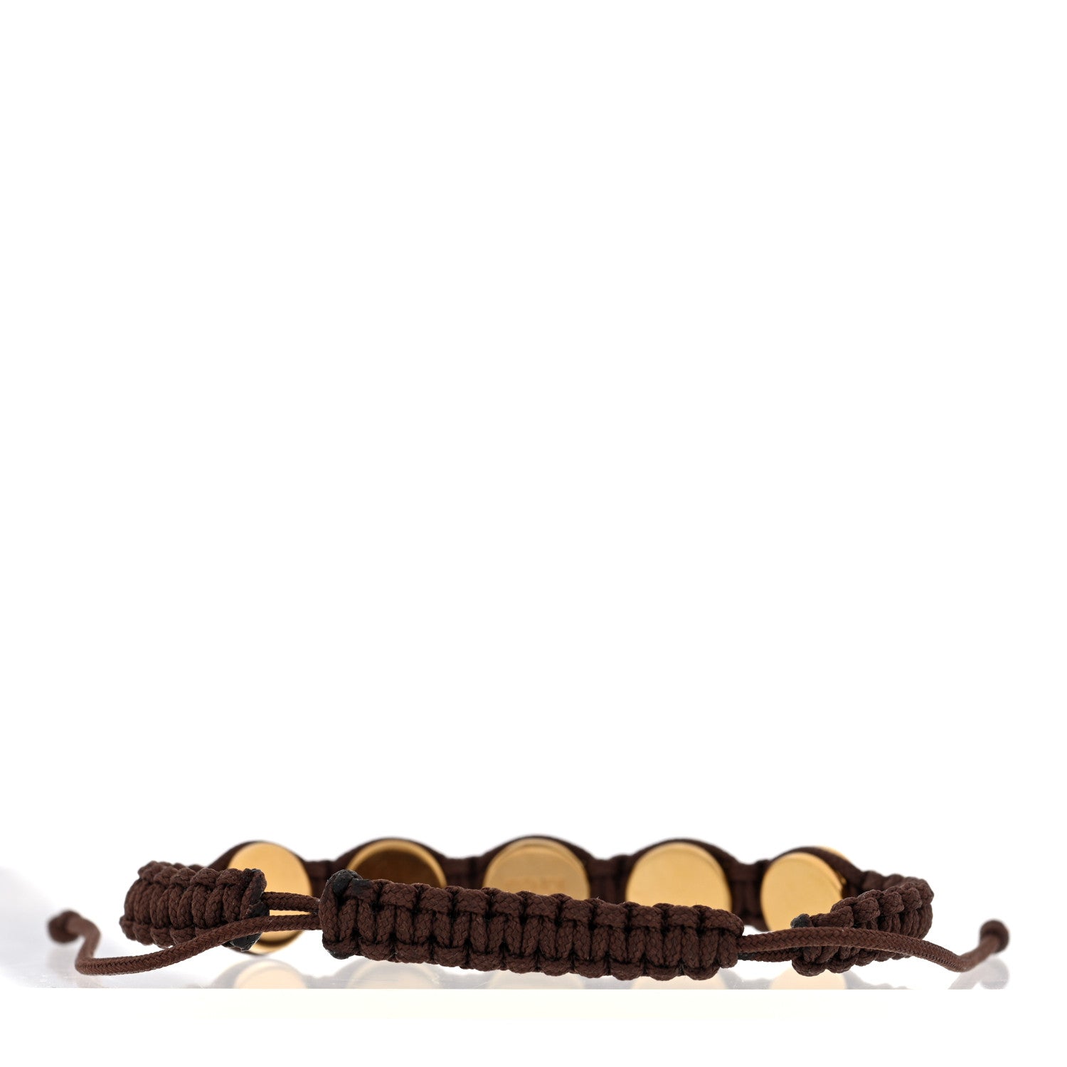 Fendi Fabric Braided Studded Bracelet Brown 3 of 4