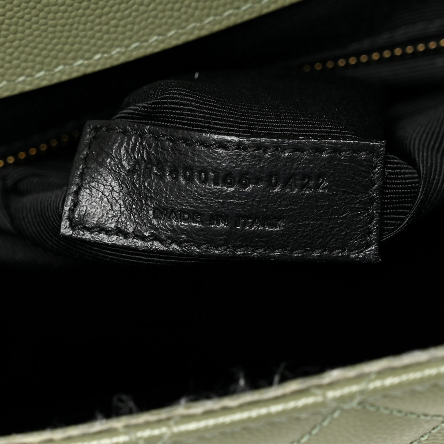 Grain De Poudre Textured Mixed Matelasse Large Triquilt Monogram Satchel Light Sage
