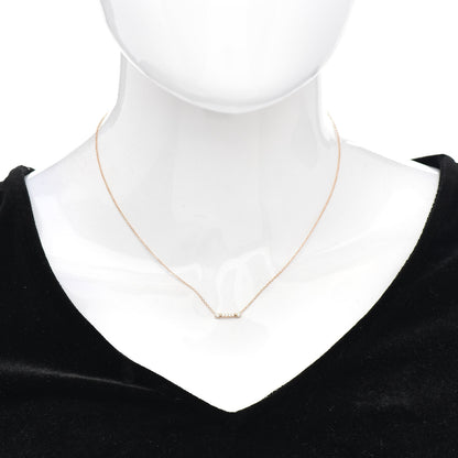 Tiffany 18K Rose Gold Diamond Fleur de Lis Key Bar Pendant Necklace 2 of 4