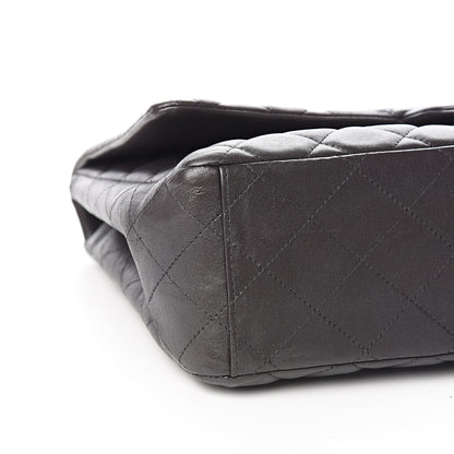 Chanel Metallic Lambskin Quilted Maxi Single Flap Grey 6 of 9