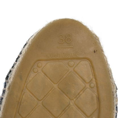 Balenciaga CHANEL Linen CC Espadrilles 38 Navy Black 6 of 7