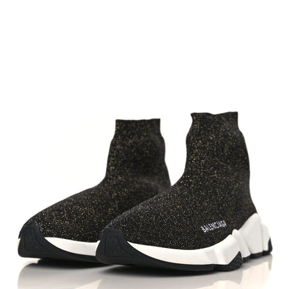 Balenciaga Knit Metal Womens Speed Sneakers 39 Black Gold 3 of 9