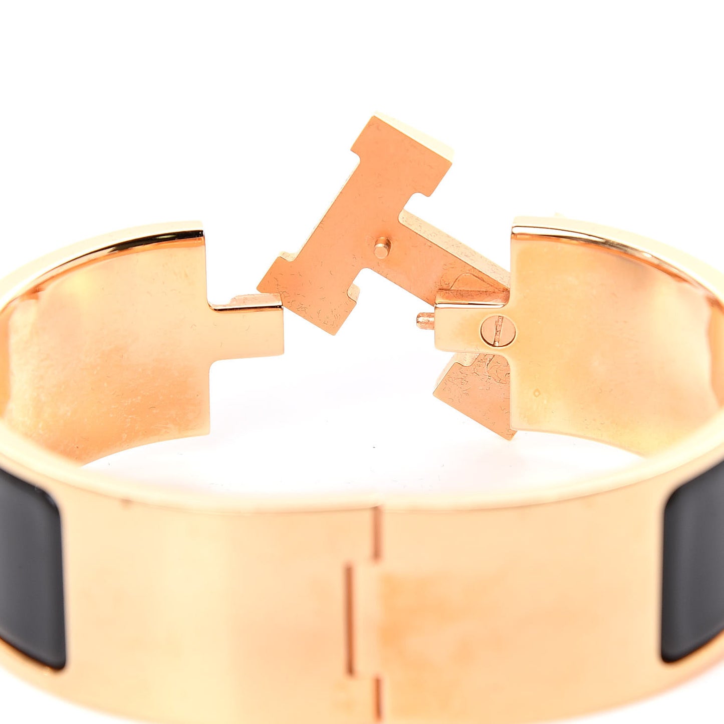Enamel Wide Clic Clac H Bracelet GM Black