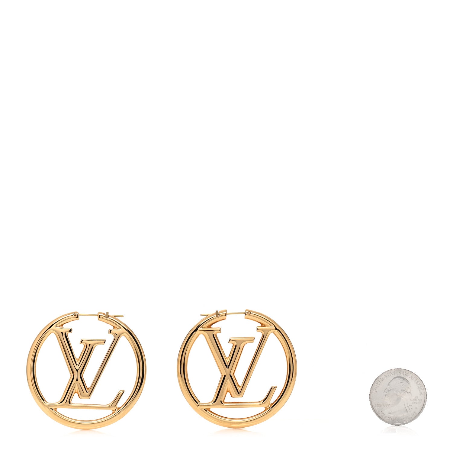 Louis Vuitton Metal Louise Hoop Earrings Gold 2 of 5