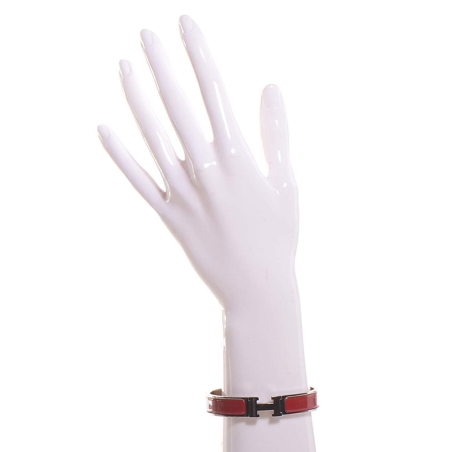 Enamel Clic Clac H Narrow Bracelet GM Rouge