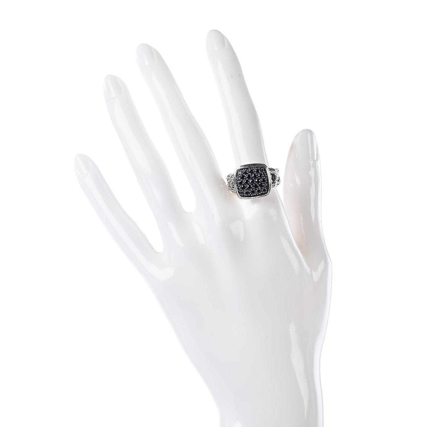 Sterling Silver Blue Sapphire Classic Chain Ring 57 8