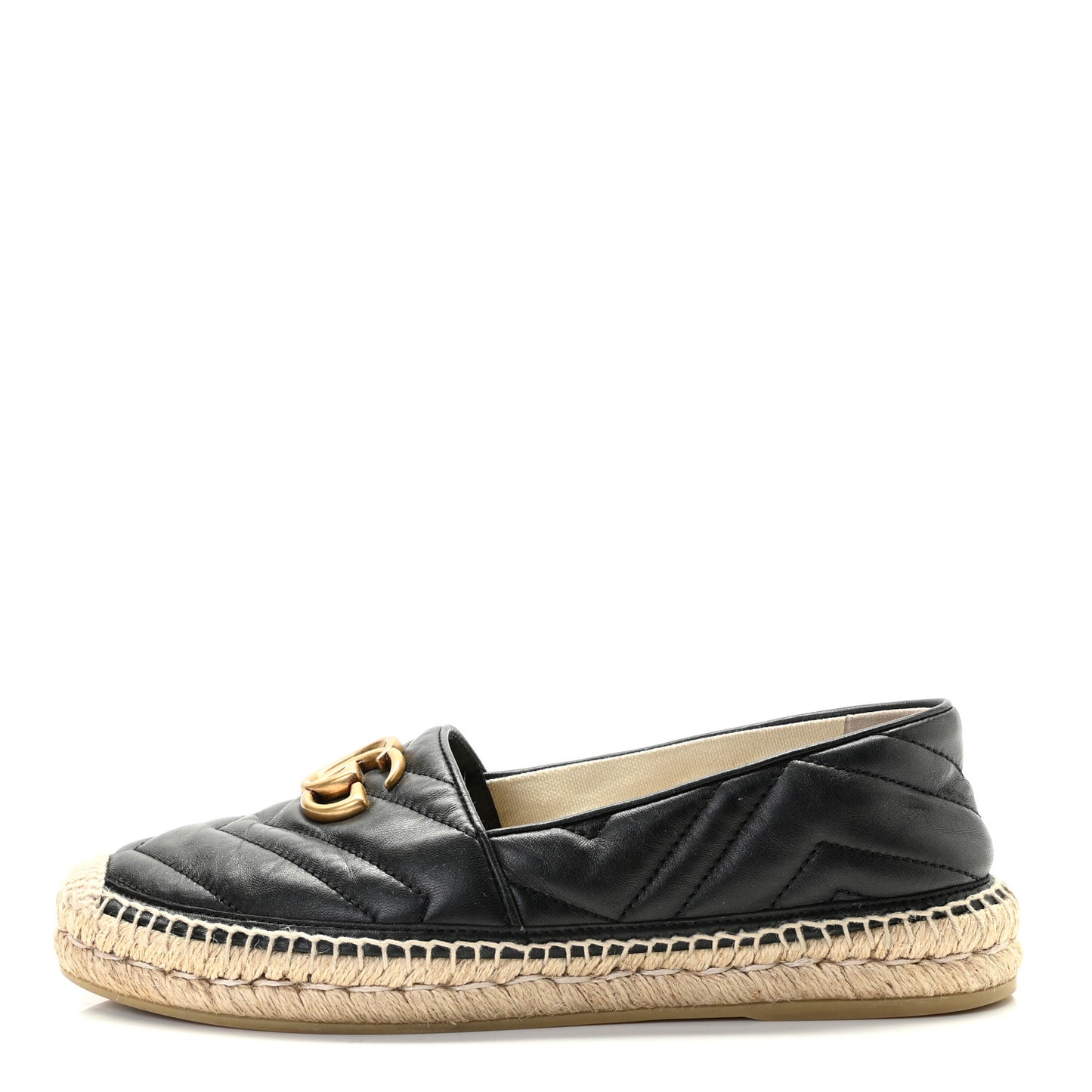 Nappa Matelasse GG Marmont Espadrilles 38 Black