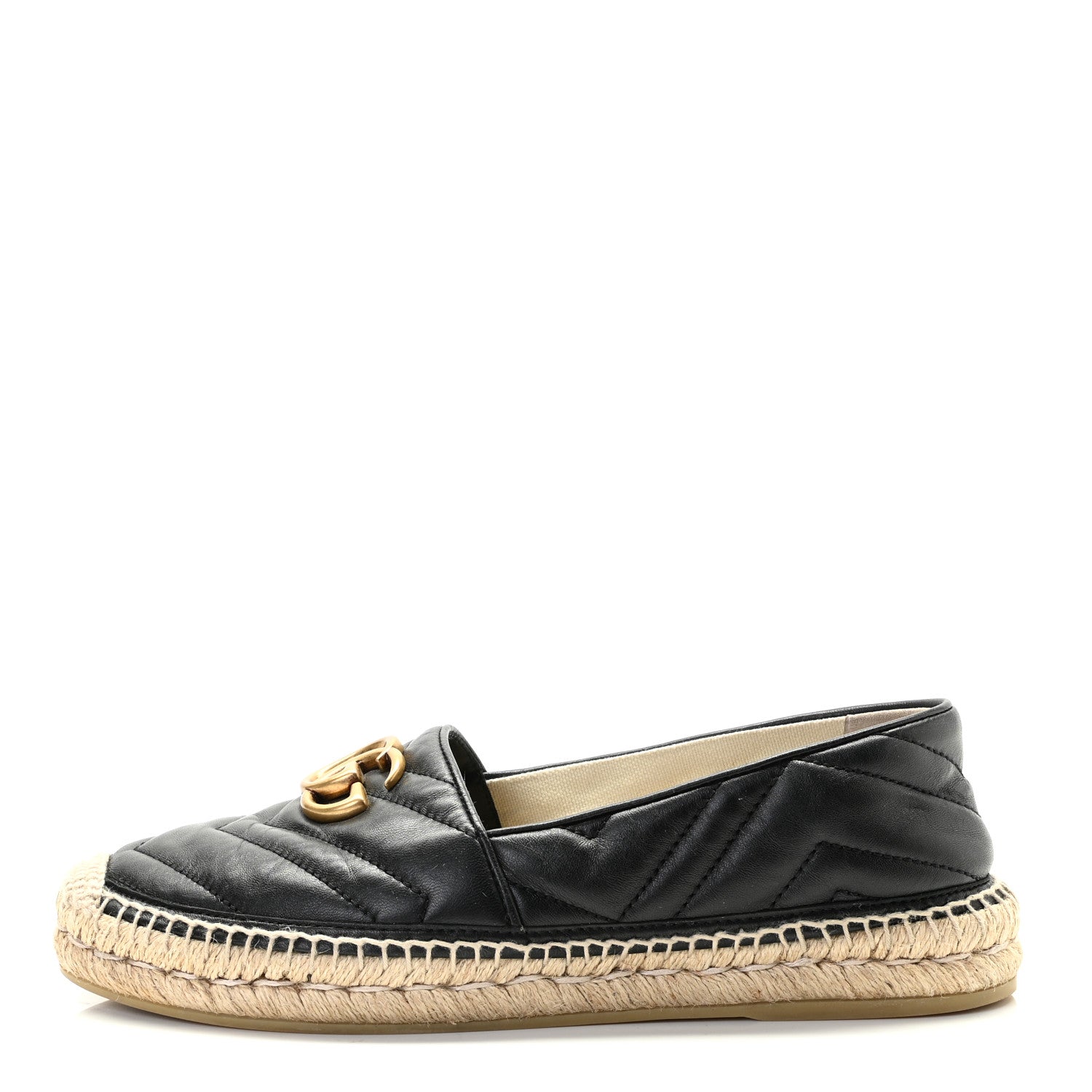 Gucci Nappa Matelasse GG Marmont Espadrilles 38 Black 1 of 11
