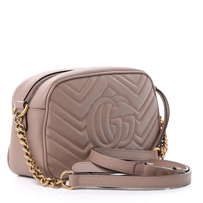 Gucci Calfskin Matelasse Small GG Marmont Chain Shoulder Bag Porcelain Rose 3 of 11