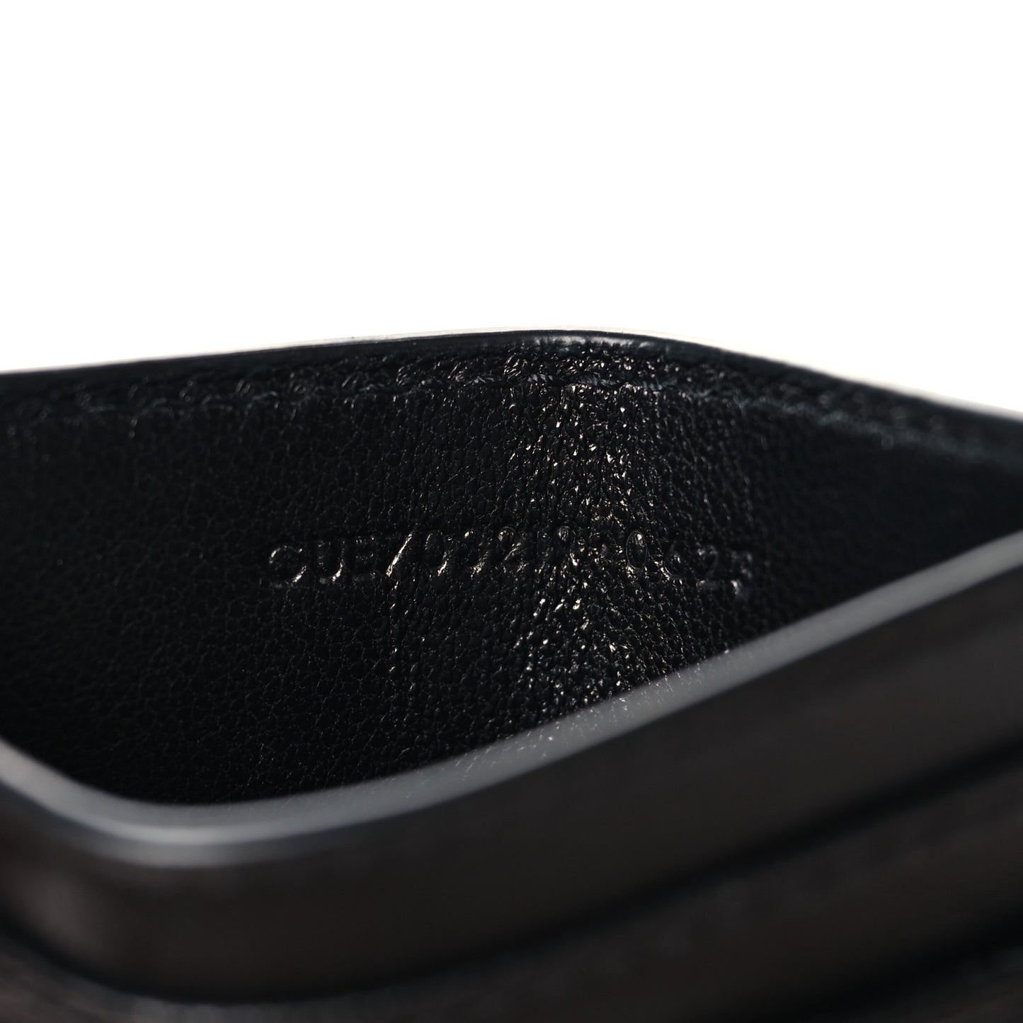 Lambskin Quilted Monogram Gaby Card Case Black