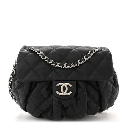 Chanel Washed Lambskin Quilted Mini Chain Around Flap Black 1 of 12
