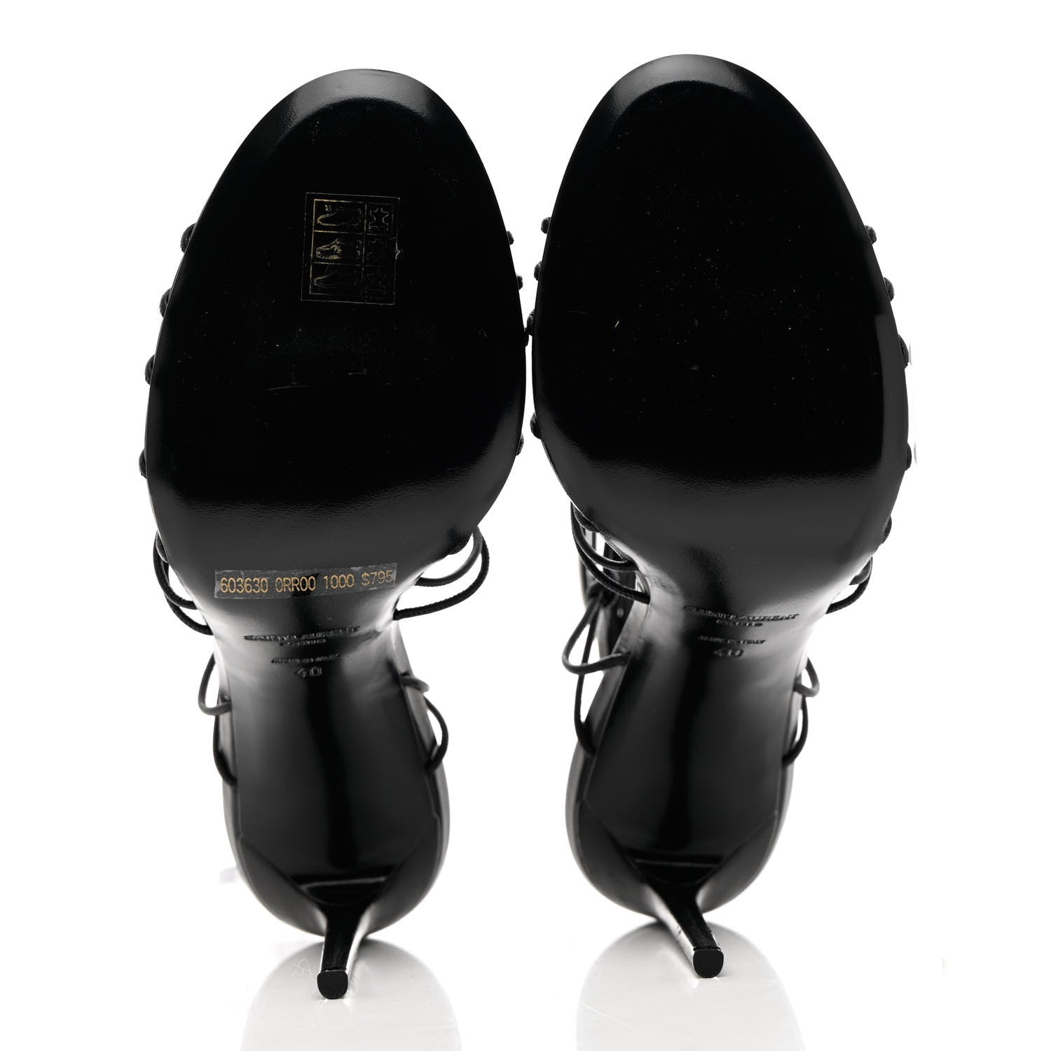 Saint Laurent Robin Zig Zag Heels Sandals 40 Black 5 of 15