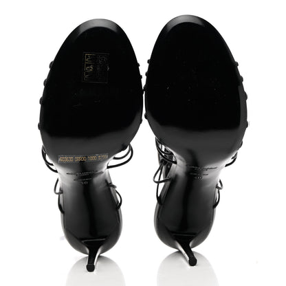 Saint Laurent Robin Zig Zag Heels Sandals 40 Black 5 of 15