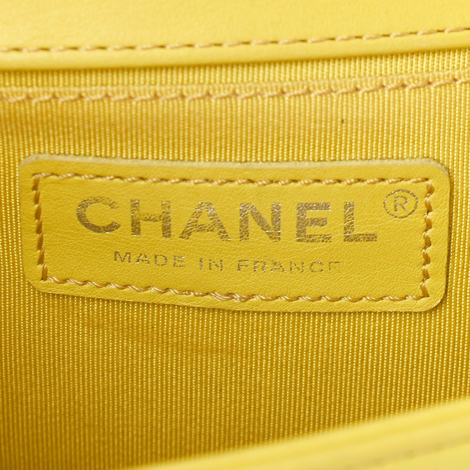 Chanel Calfskin Chevron Quilted Medium Boy Flap Yellow 6 of 9