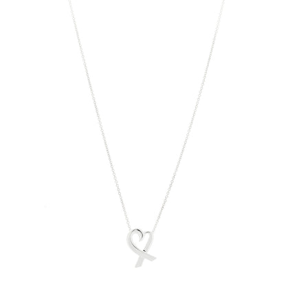 Tiffany Sterling Silver Small Paloma Picasso Loving Heart Pendant Necklace 1 of 5