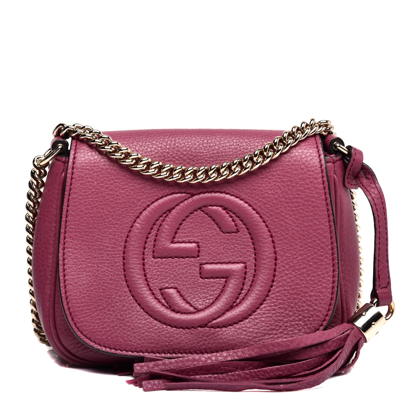 Pebbled Calfskin Small Soho Flap Crossbody Peonia Flower