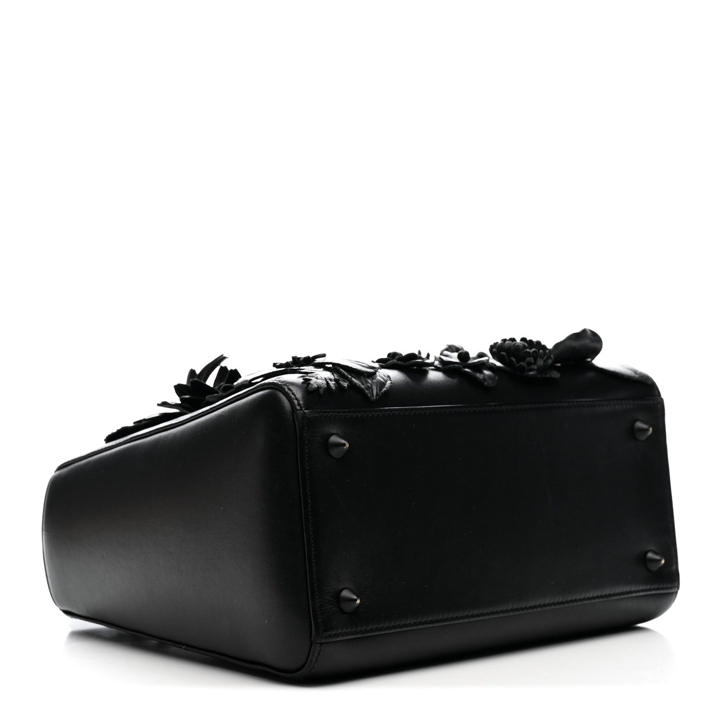 Ultra Matte Calfskin 3D Flower Embellished Medium Lady Dior Black