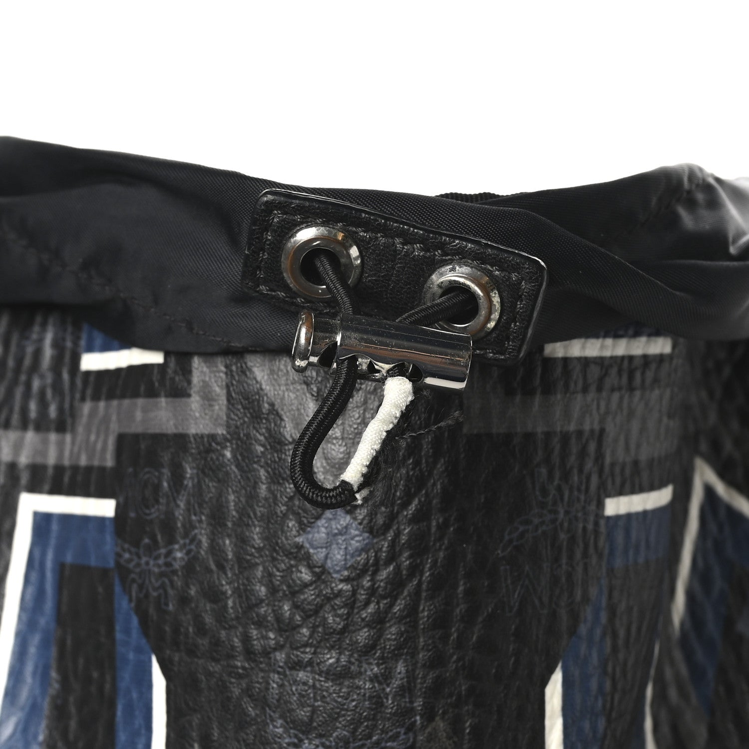 MCM Visetos Chevron Stripe Buckle Backpack Black 10 of 10