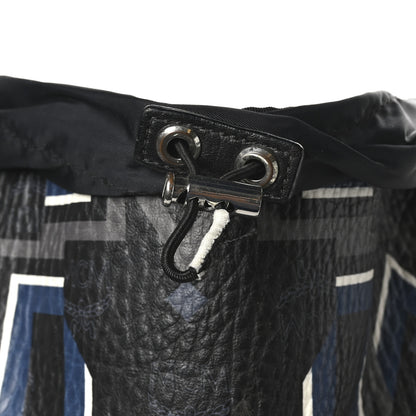 MCM Visetos Chevron Stripe Buckle Backpack Black 10 of 10