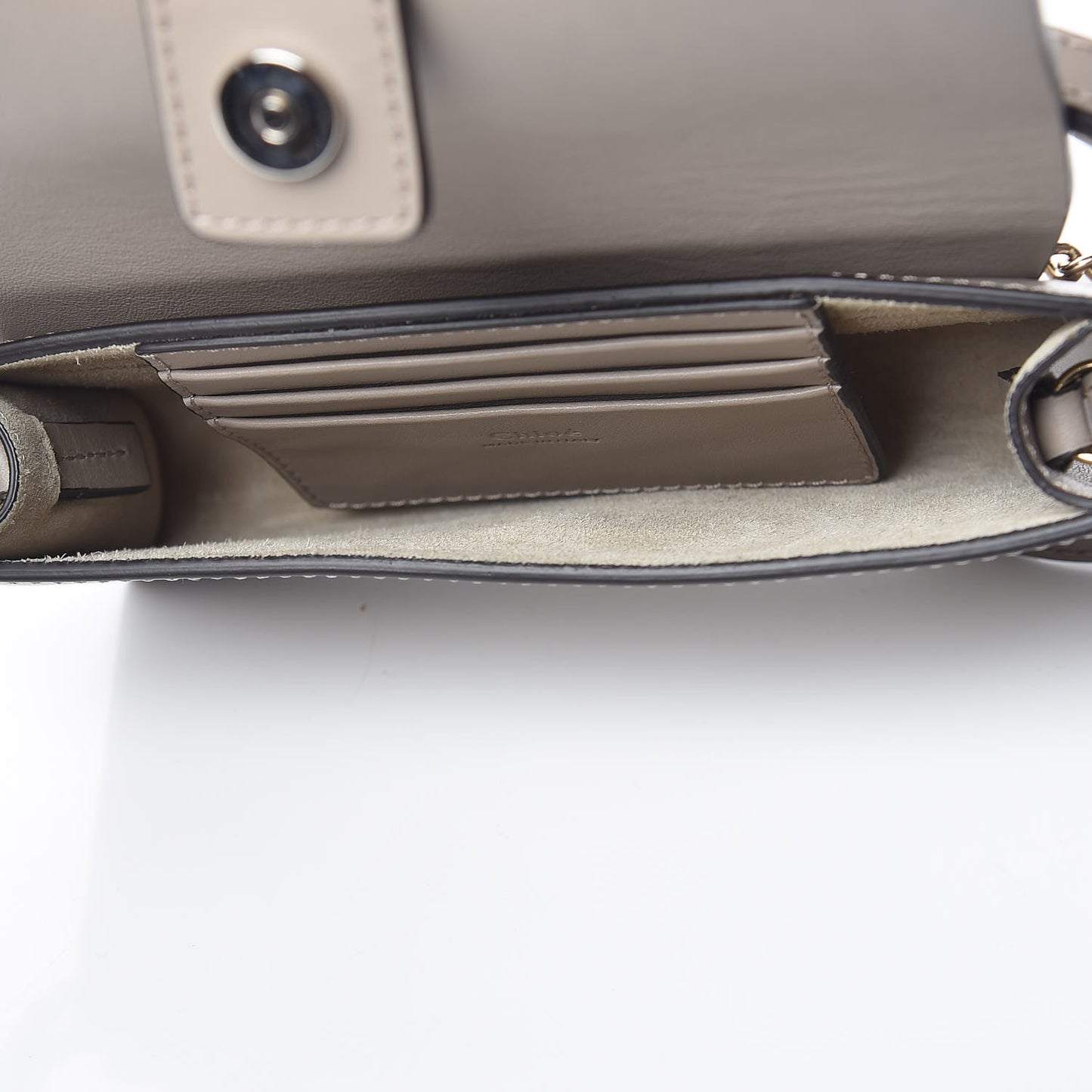 Suede Calfskin Mini Faye Shoulder Bag Motty Grey