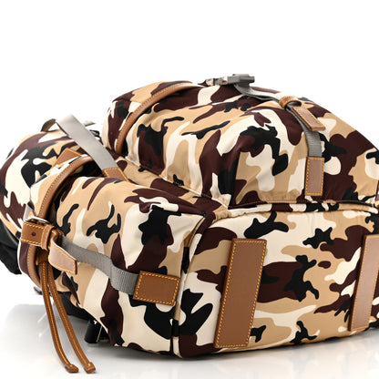 Prada Tessuto Nylon Camouflage Print Multipocket Backpack Sabbia Caramel 9 of 10