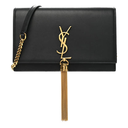 Saint Laurent Smooth Calfskin Classic Monogram Kate Tassel Chain Wallet Black 1 of 10