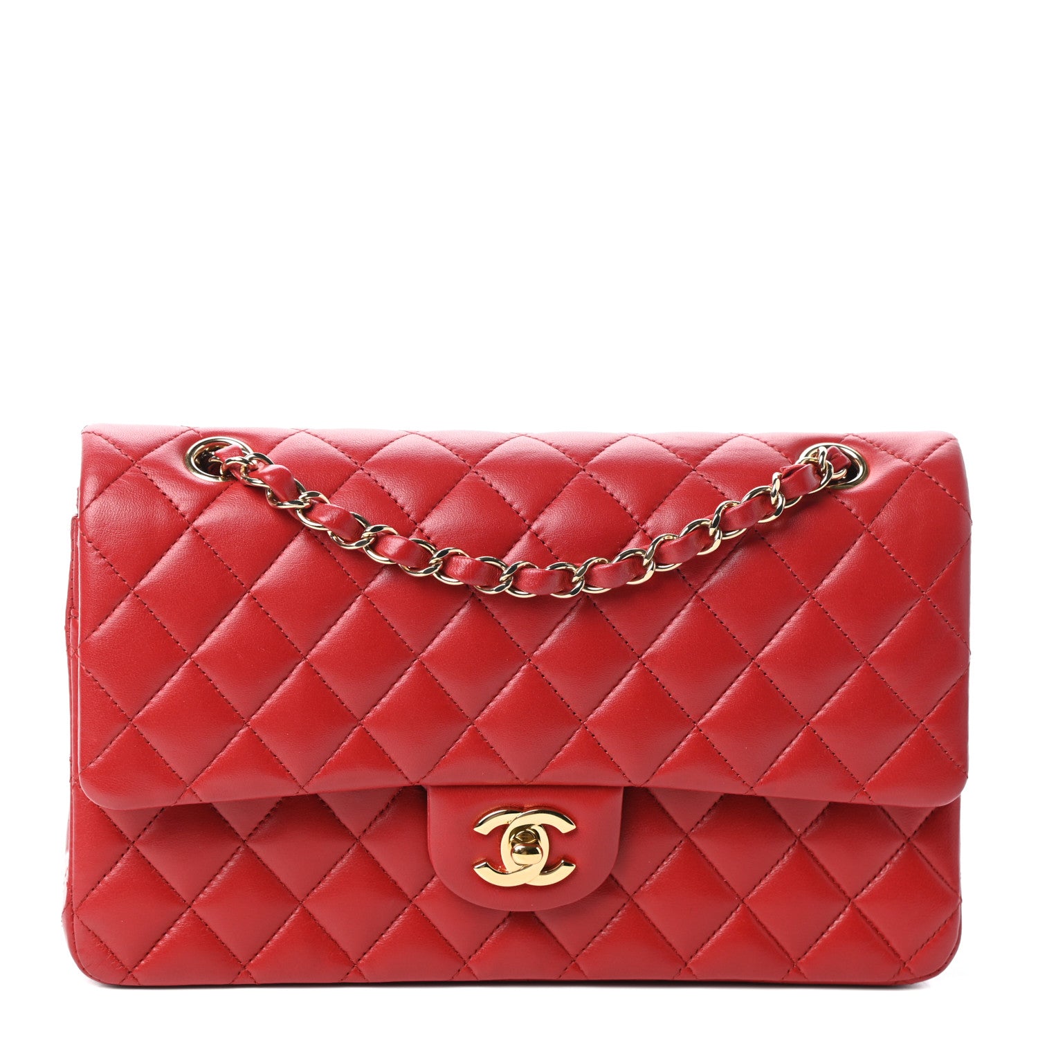 Chanel Lambskin Quilted Medium Double Flap Red 1 of 10