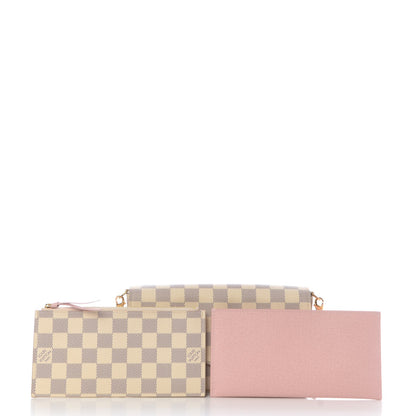 Louis Vuitton Damier Azur Pochette Felicie Chain Wallet Rose Ballerine 9 of 10