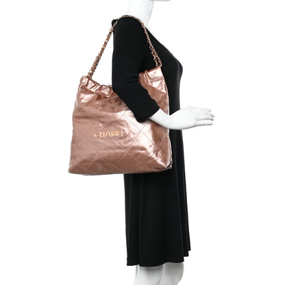 Chanel Metallic Calfskin Quilted Chanel 22 Pink 3 of 14