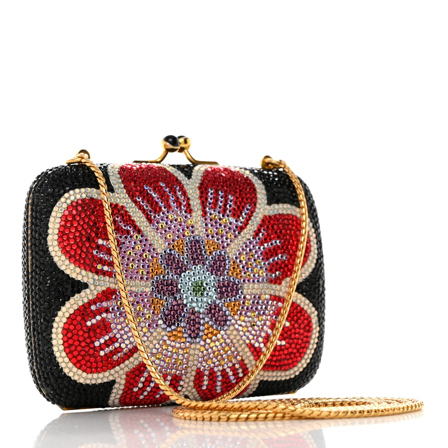Swarovski Crystal Floral Miniaudiere Clutch