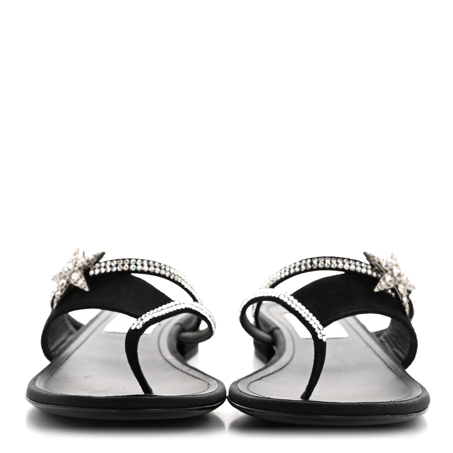 Chanel Suede Calfskin Strass Star Sandals 37 Black 3 of 11