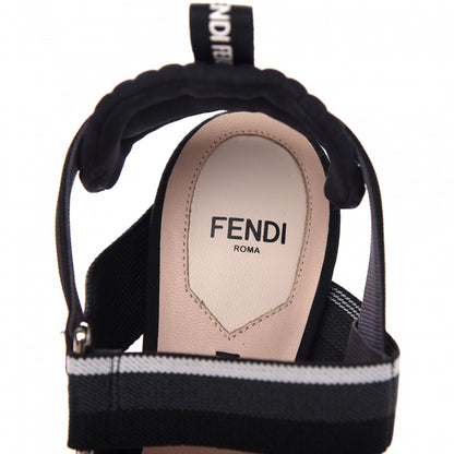 Fendi Technical Mesh Colibri 85mm Slingback Pumps 36 Black Asfalto 6 of 8