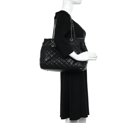 Chanel Calfskin Quilted Large Chic and Soft Shopping Tote Black 2 of 11