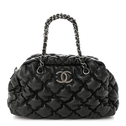 Chanel Calfskin Bubble Quilt Bowler Black 1 of 10