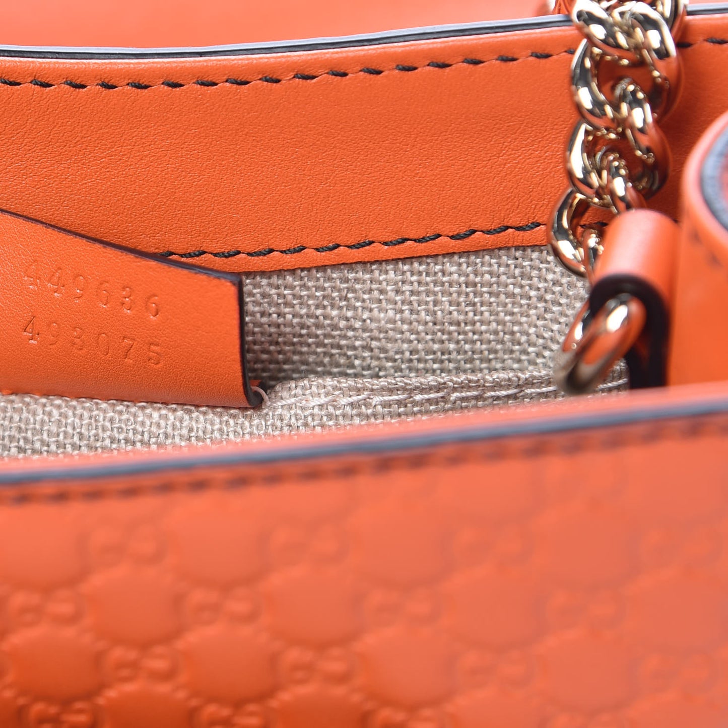 Soft Microguccissima Mini Emily Chain Shoulder Bag Sun Orange