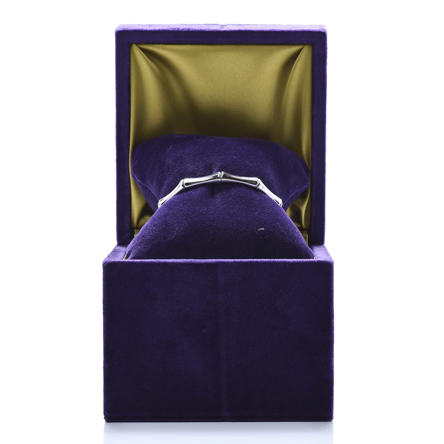 18K White Gold Medium Bamboo Spring Bracelet 18