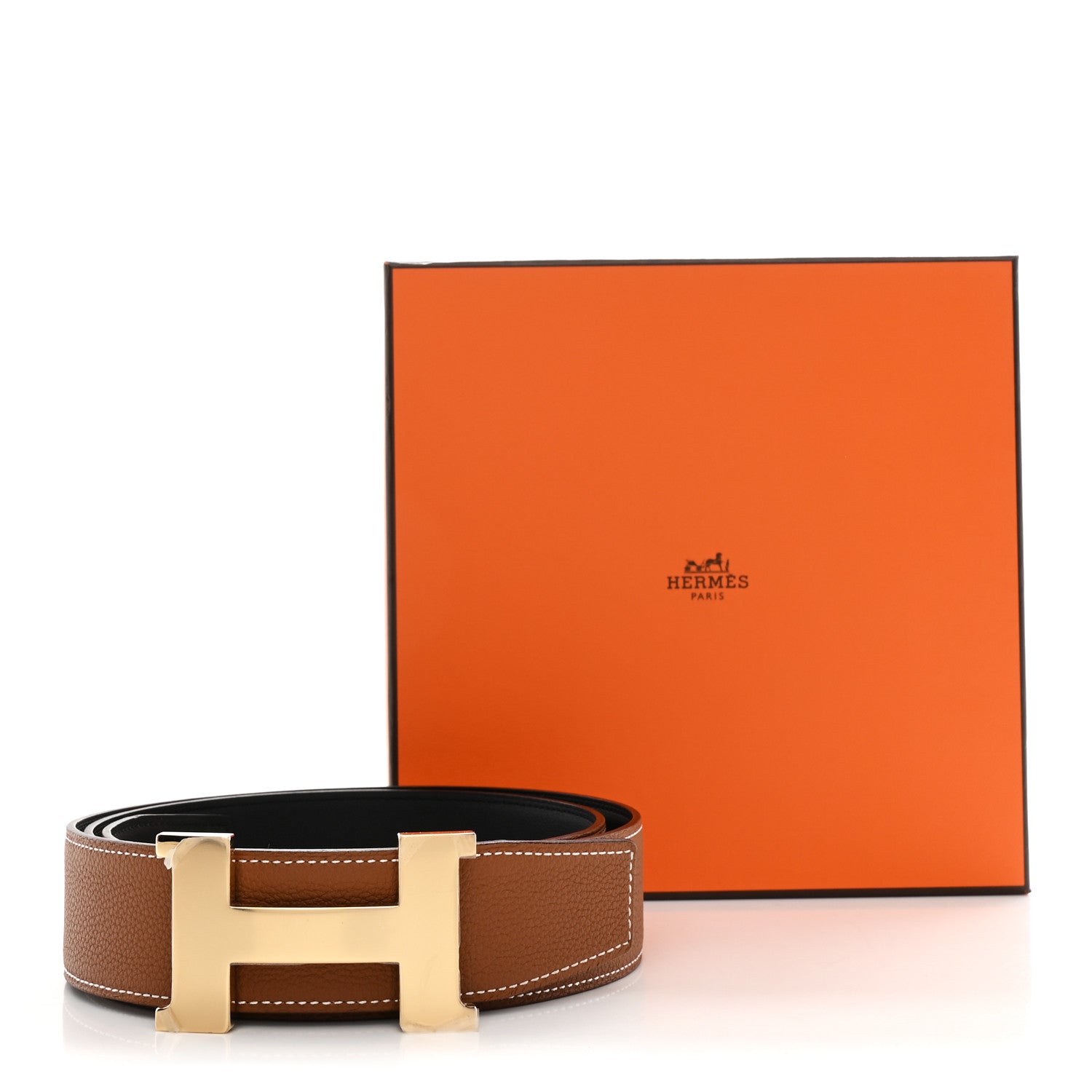 Hermes Box Togo 38mm Constance H Belt 90 36 Black Gold 6 of 6