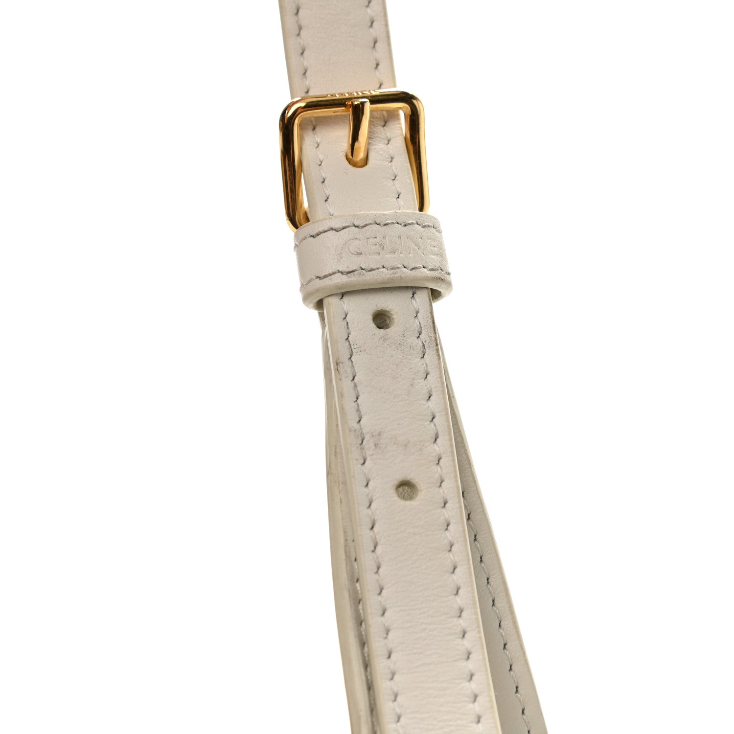 Celine Smooth Calfskin Cuir Triomphe Shoulder Bag White 14 of 15