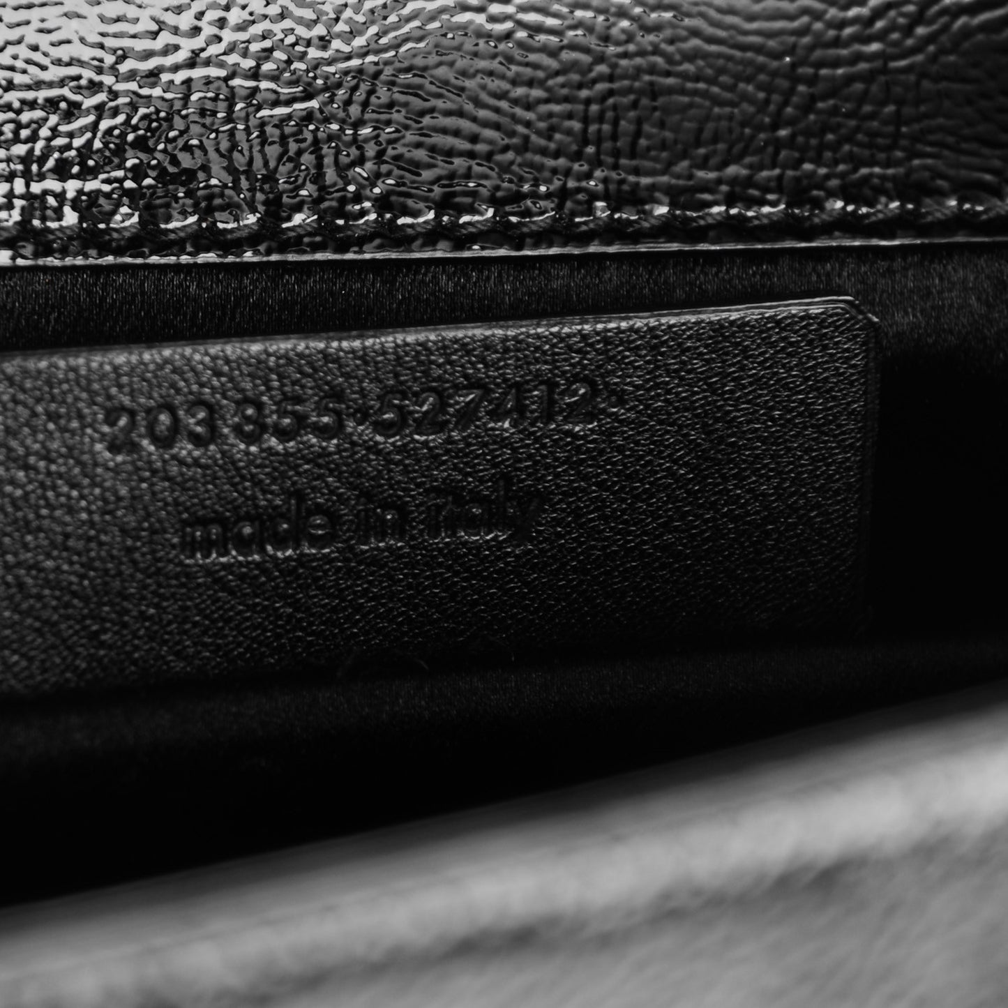 Textured Patent Monogram Large Belle De Jour Clutch Black