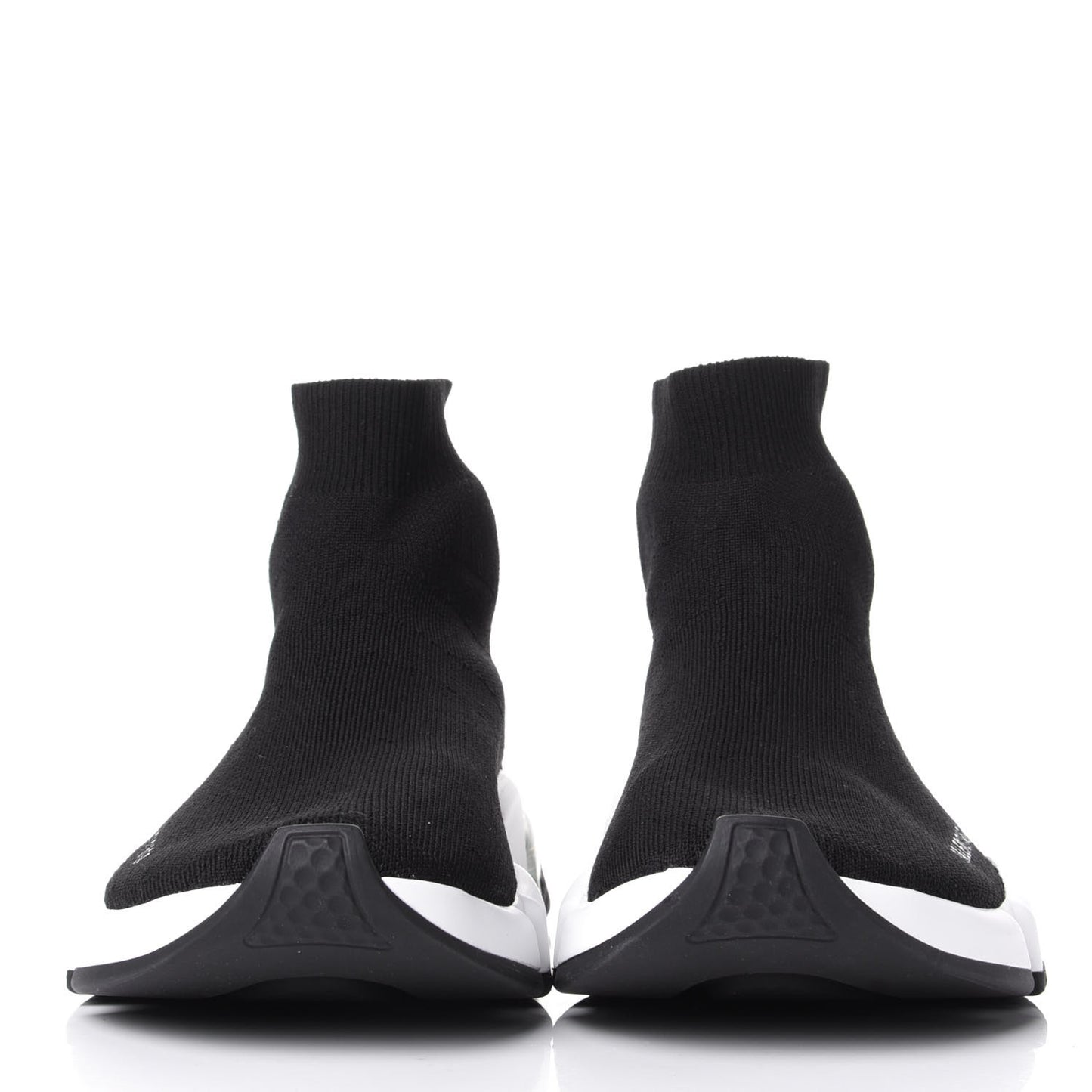 Neoprene Knit Womens Speed Clear Sole Sneakers 41 Black White