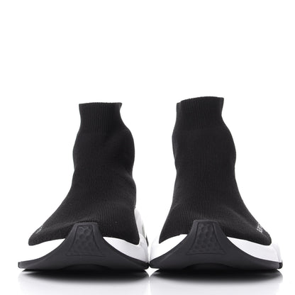 Balenciaga Neoprene Knit Womens Speed Clear Sole Sneakers 41 Black White 2 of 11